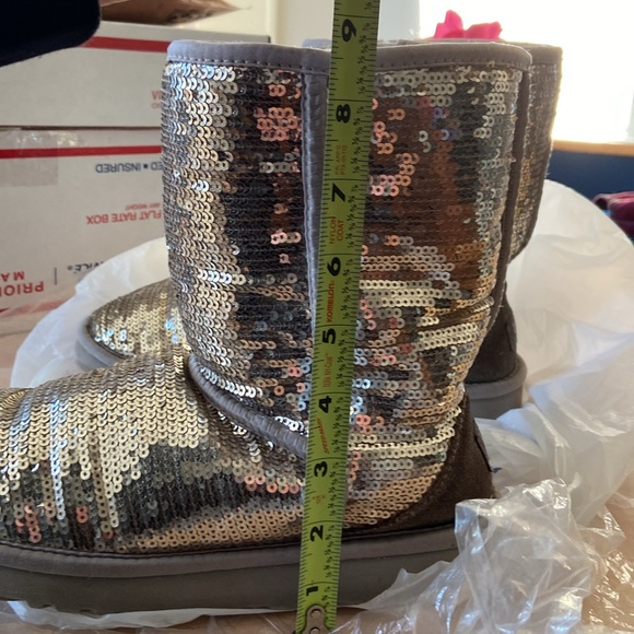 UGG Classic Gold Sequin Short Boots - Picture 12 of 14